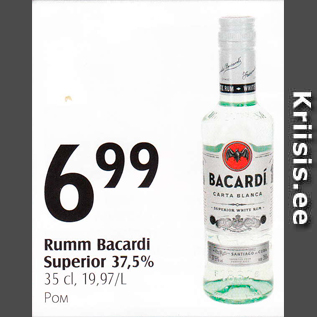 Allahindlus - Rumm Bacardi Superior