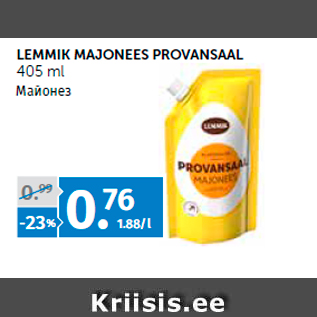 Allahindlus - LEMMIK MAJONEES PROVANSAAL 405 ml