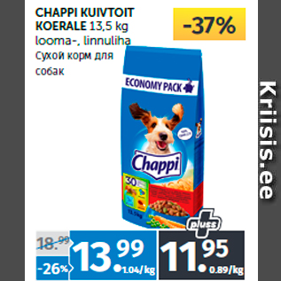 Allahindlus - CHAPPI KUIVTOIT KOERALE 13,5 kg