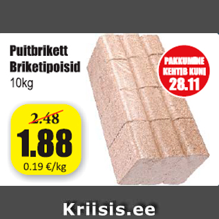 Allahindlus - Puitbrikett Briketipoisid 10 kg