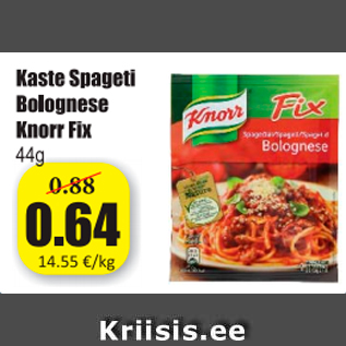 Allahindlus - Kaste Spageti Bolognese Knorr Fix 44 g