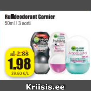 Allahindlus - Rulldeodorant Garnier