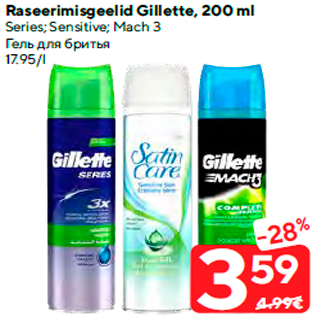 Allahindlus - Raseerimisgeelid Gillette, 200 ml