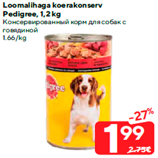 Allahindlus - Loomalihaga koerakonserv Pedigree, 1,2 kg