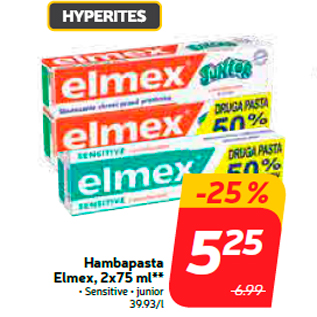 Allahindlus - Hambapasta Elmex, 2x75 ml**