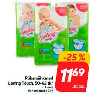 Allahindlus - Püksmähkmed Loving Touch, 50-62 tk*