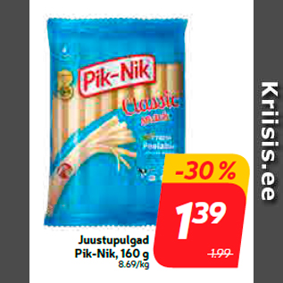 Allahindlus - Juustupulgad Pik-Nik, 160 g