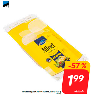 Allahindlus - Viilutatud juust Atleet Kuldne, Valio, 500 g