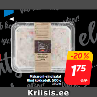 Allahindlus - Makaroni-singisalat RImi kokkadelt, 500 g