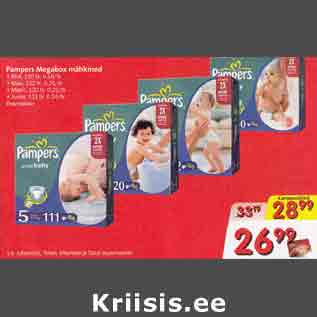 Allahindlus - Pampers Megabox mähkmed