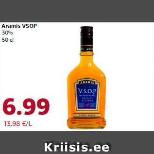 Allahindlus - Aramis VSOP 30% 50 cl