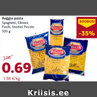 Allahindlus - Reggia pasta