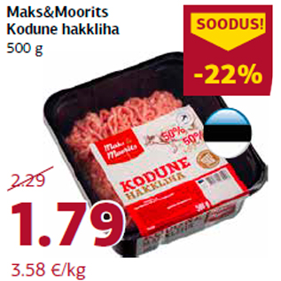 Allahindlus - Maks&Moorits Kodune hakkliha 500 g