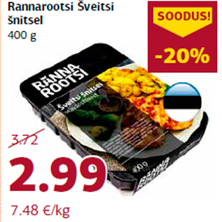 Allahindlus - Rannarootsi Šveitsi šnitsel 400 g