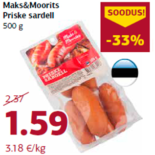 Allahindlus - Maks&Moorits Priske sardell 500 g