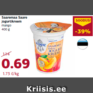Allahindlus - Saaremaa Saare jogurtikreem