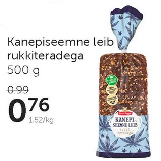 Allahindlus - Kanepiseemne leib rukkiteradega 500 g