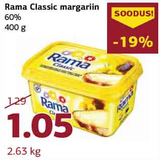 Allahindlus - Rama Classic margariin 60% 400 g