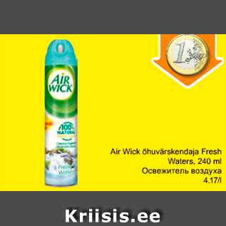 Allahindlus - Air Wick õhuvärskendaja Fresh Waters, 240 ml
