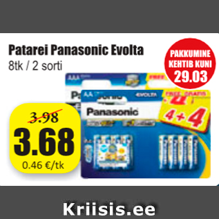 Allahindlus - Patarei Panasonic Evolta