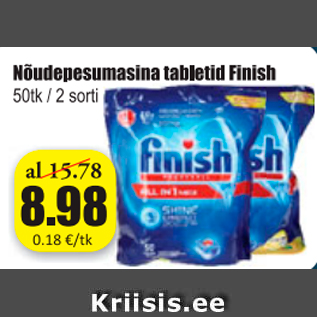 Allahindlus - Nõudepesumasina tabletid Finish