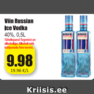 Allahindlus - Viin Russian Ice Vodka