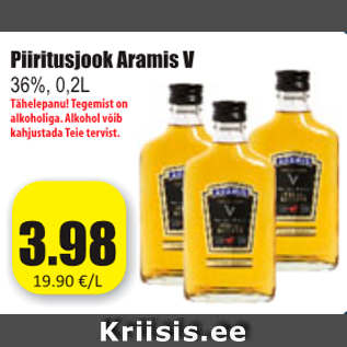 Allahindlus - Piiritusjook Aramis V