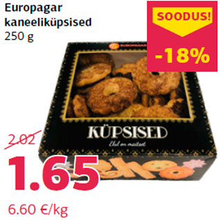 Allahindlus - Europagar kaneeliküpsised 250 g