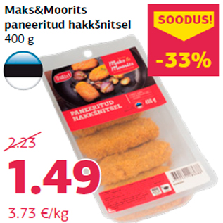 Allahindlus - Maks&Moorits paneeritud hakkšnitsel 400 g