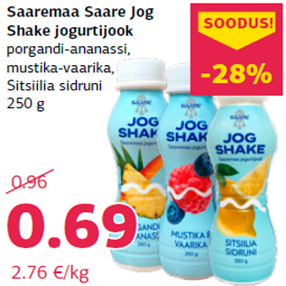 Allahindlus - Saaremaa Saare Jog Shake jogurtijook