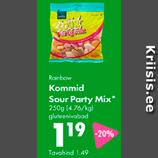 Allahindlus - Rainbow Kommid Sour Party Mix* 250 g