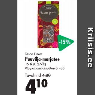 Allahindlus - Tesco Finest Puuvilja-marjatee 15 tk