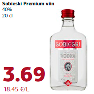 Allahindlus - Sobieski Premium viin 40% 20 cl