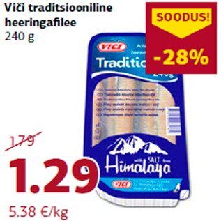 Allahindlus - Viči traditsiooniline heeringafilee 240 g