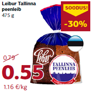 Allahindlus - Leibur Tallinna peenleib 475 g