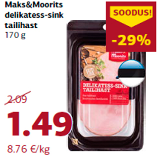 Allahindlus - Maks&Moorits delikatess-sink tailihast 170 g