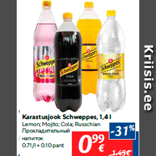 Allahindlus - Karastusjook Schweppes, 1,4 l