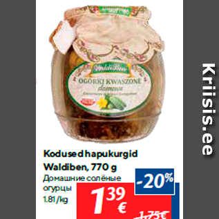 Allahindlus - Kodused hapukurgid Waldiben, 770 g