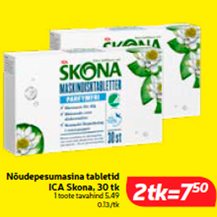 Allahindlus - Nõudepesumasina tabletid ICA Skona, 30 tk