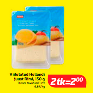 Allahindlus - Viilutatud Hollandi juust Rimi, 150 g