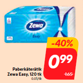 Allahindlus - Paberkäterätik Zewa Easy, 120 tk