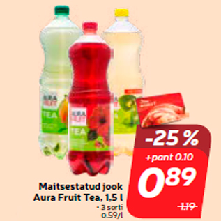 Allahindlus - Maitsestatud jook Aura Fruit Tea, 1,5 l