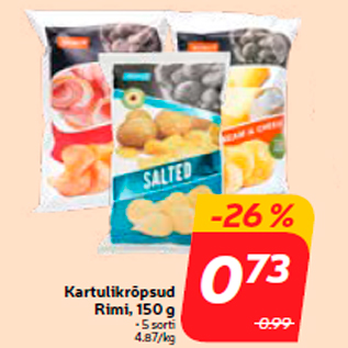 Allahindlus - Kartulikrõpsud Rimi, 150 g