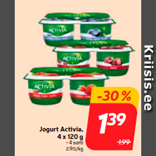 Allahindlus - Jogurt Activia, 4 x 120 g