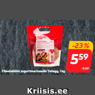 Allahindlus - Fileešašlõkk jogurtimarinaadis Tallegg, 1 kg