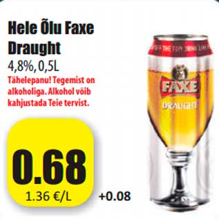 Allahindlus - Hele Õlu Faxe Draught