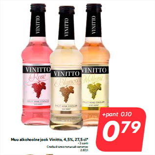 Allahindlus - Muu alkohoolne jook Vinitto, 4,5%, 27,5 cl* • 3 sorti