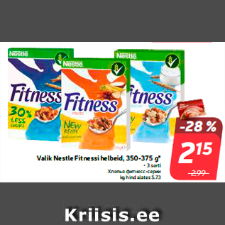 Allahindlus - Valik Nestle Fitnessi helbeid, 350-375 g* • 3 sorti