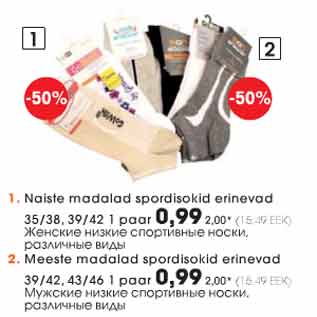 Скидка - Женские/мужские низкие спортивные носки