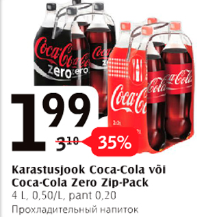 Allahindlus - Karastusjook Coca-Cola või Coca-Cola Zero Zip-Pack 4 l